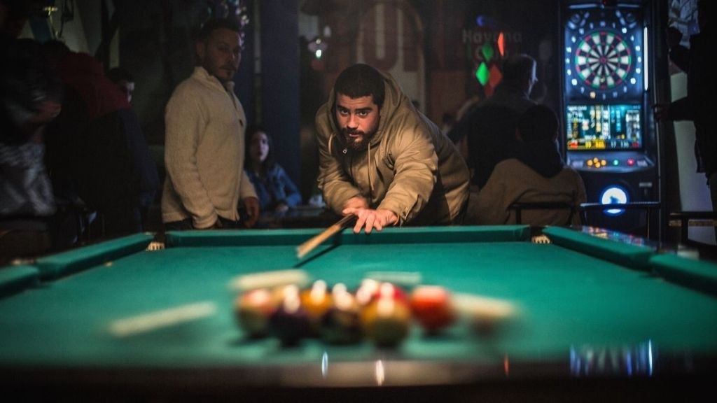 A Man Playing Pool