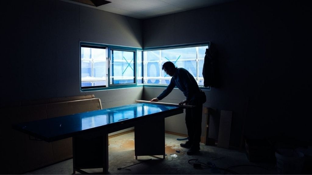 A Man Creating Ping Pong Table
